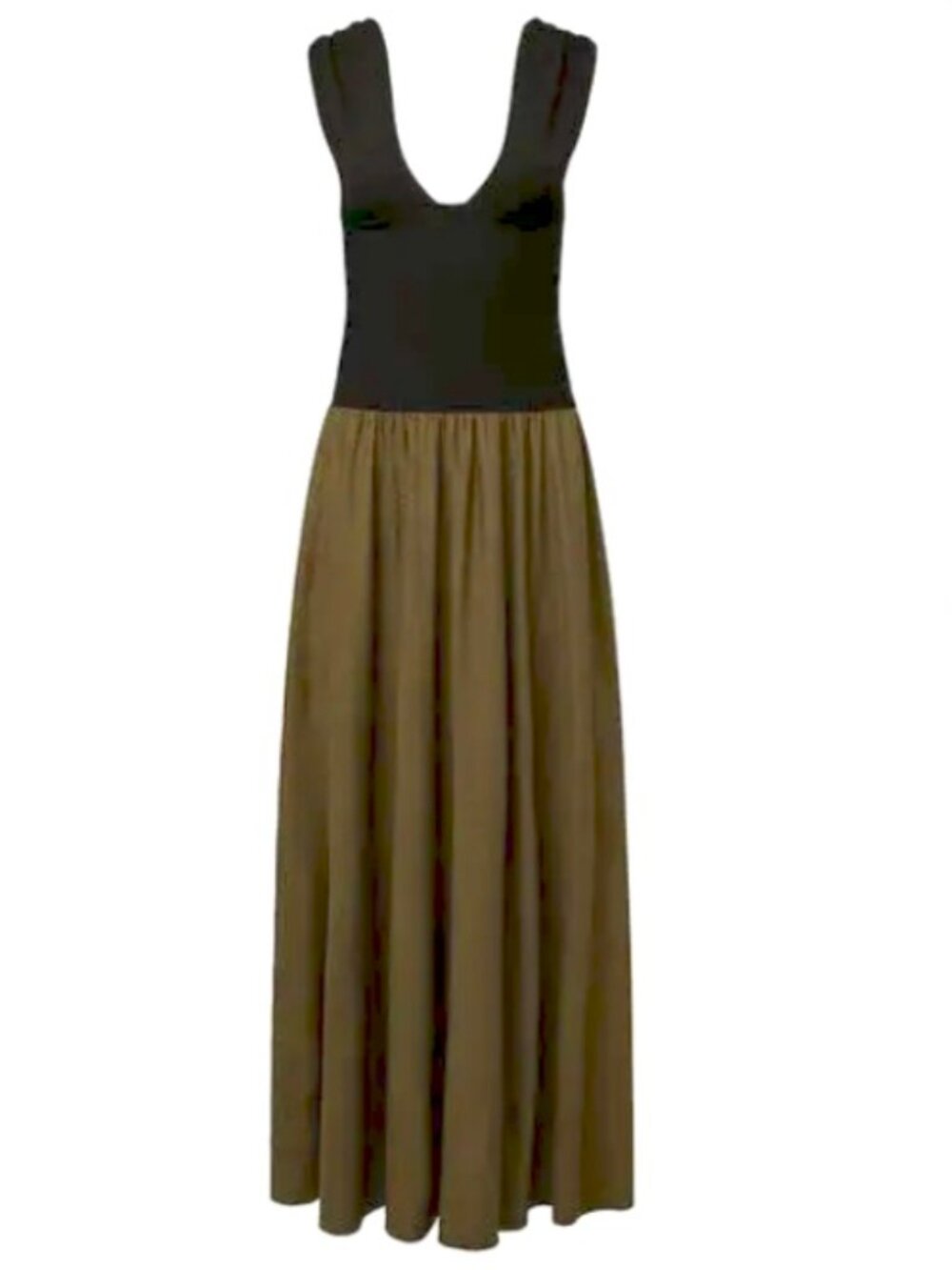 New! WeWoreWhat Deep V Maxi Dress in Black and Fern Sz XXS